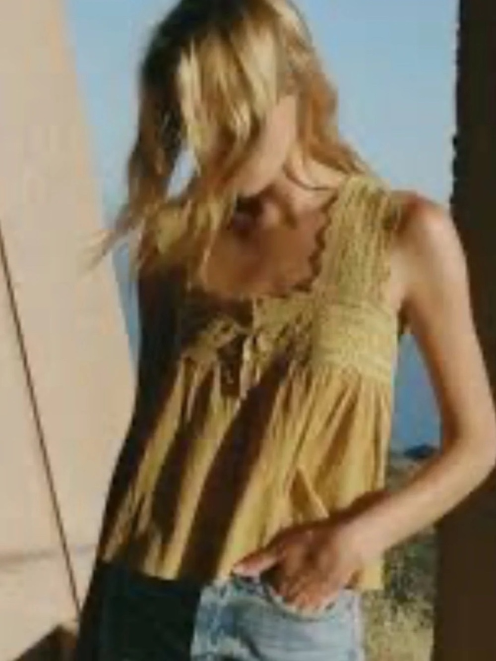 DOEN Vera Lace Trim Top